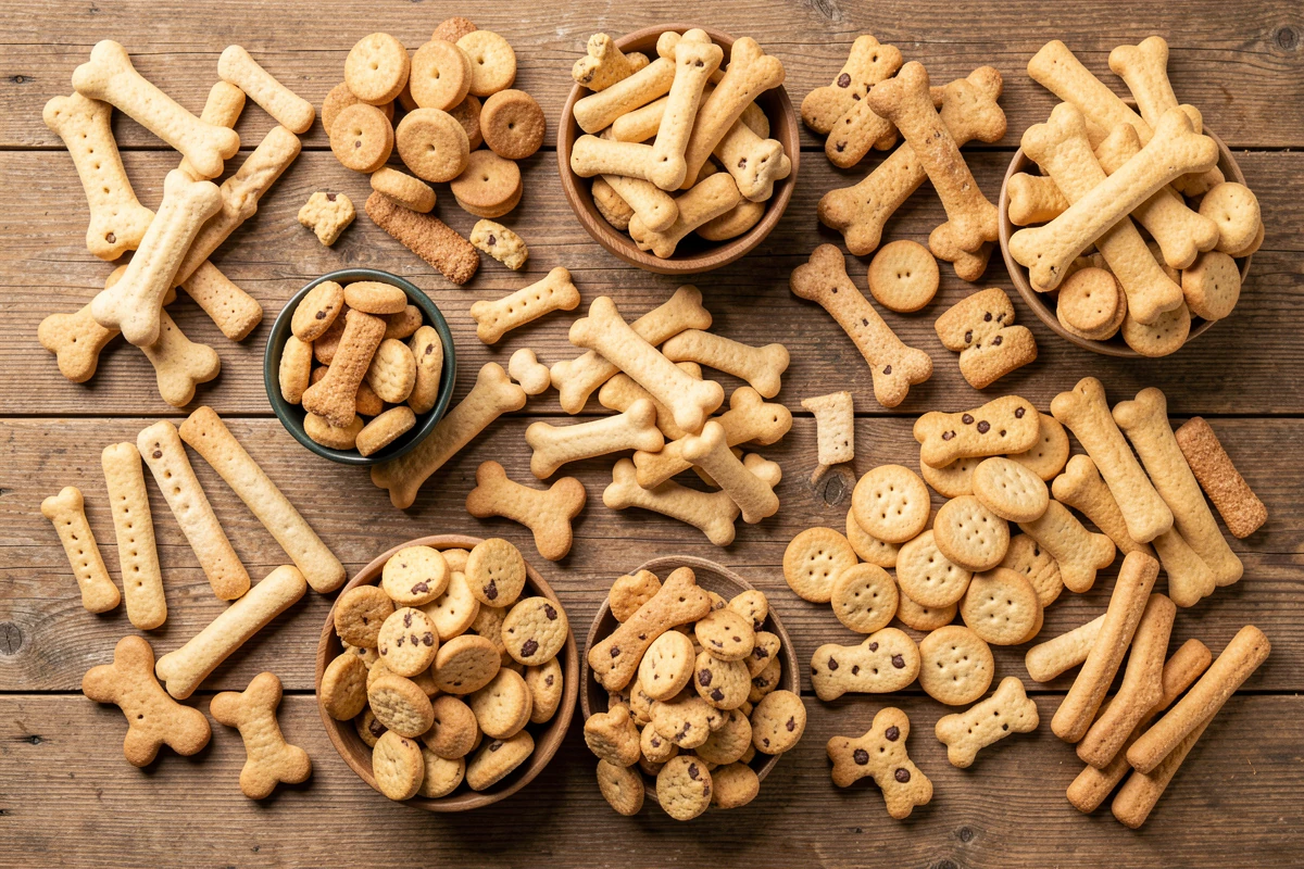 Differents types de friandises pour chien