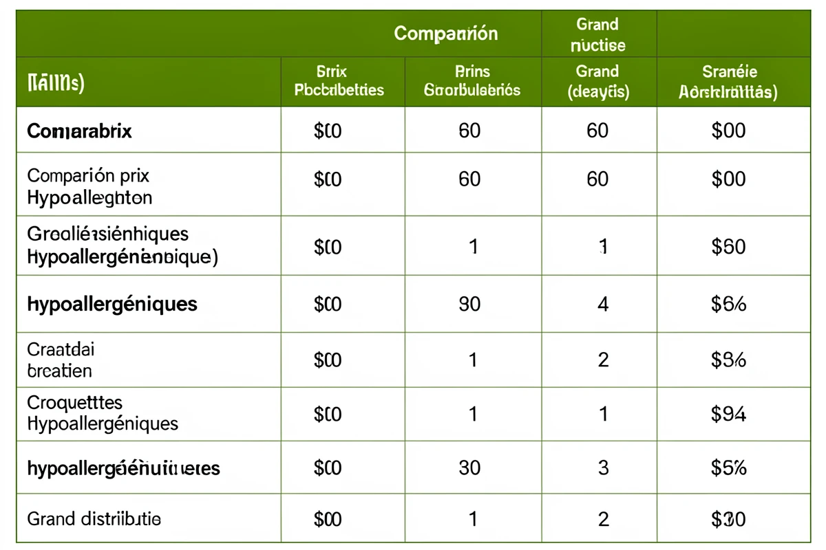 Comparaison prix croquettes hypoallergéniques grand distribution