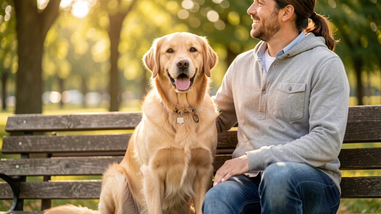 Assurance chien sans carence - chien et propriétaire dans un parc