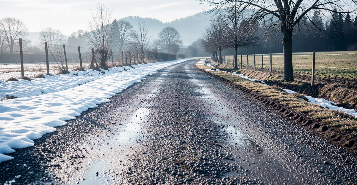 Chemin de gravier en campagne au printemps : quelle friandise pour dressage chien choisir ?